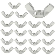 Waziaqoc 20 Pcs M6 Wing Nuts, 304 Stainless Steel Nuts M6, Silver 