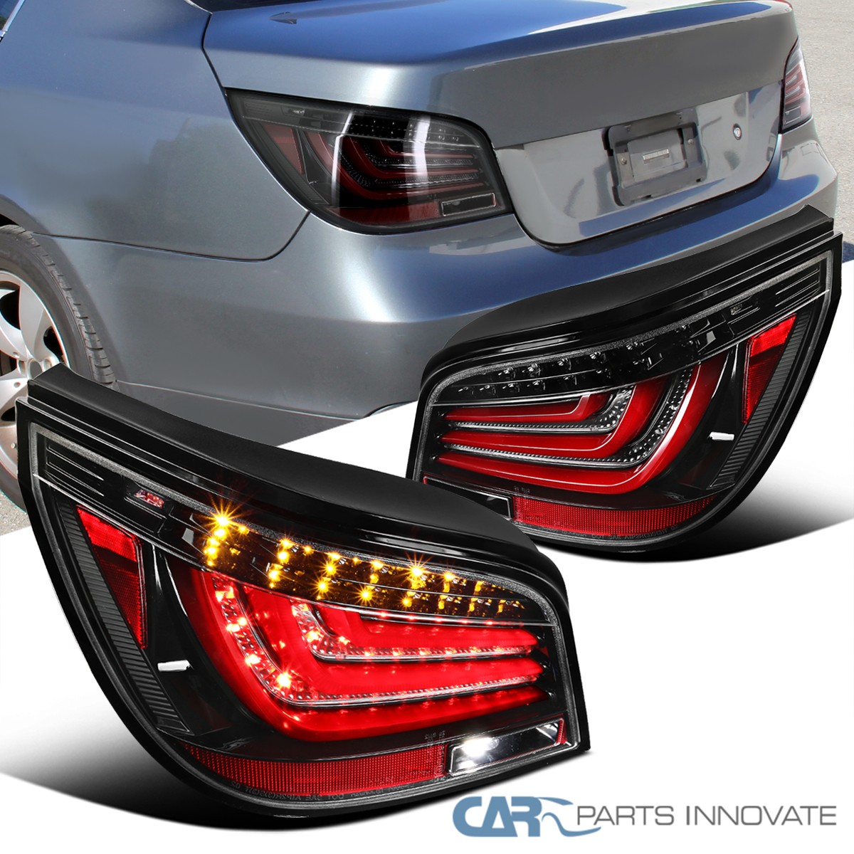  5シリーズ 525i E60 後期前期 LED 左右テールランプ セット Fit 2004-2007 BMW E60 5-Series 525i 530i 550i Pearl Black LED Tail