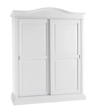 Armadio arte povera 2 ante scorrevoli legno bianco 183x67x222.