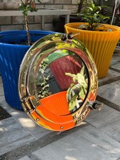 12-Inch Brass Porthole Mirror   Nautical Wall Decor