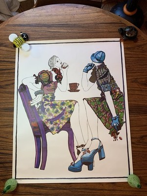 Vintage 1973 Esprit Sweet Baby Jane Art Fashion Poster Lithograph San Francisco