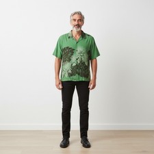 Royal Creations Shirt Men's Large Hawaiian Green Short Sleeve Made In Hawaii