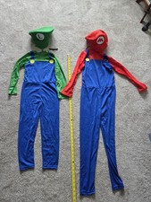 Halloween Kids Boys Super Mario and Luigi Fancy Dress Plumber Bros Costume