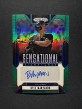 2025 Panini Prizm #SS-KM Kyle Manzardo Sensational Signatures Green Prizm