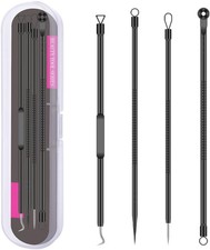 Blackhead Remover Pimple Popper Tool Kit 4 Pcs Acne Comedone Zit Black 4pcs