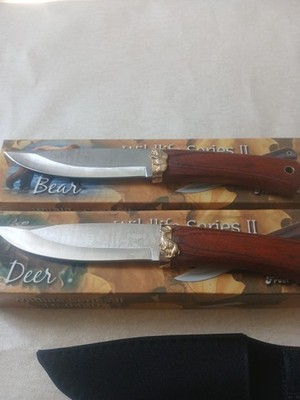 Frost Cutlery Wildlife Series 2. Bear and Deer.  Both knives new with box.