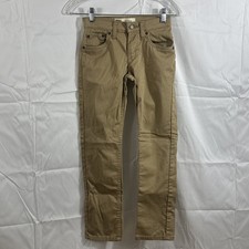 Levi's 511 Slim Straight Fit Tan Denim Jeans Boys Size 10 Adjustable Waist