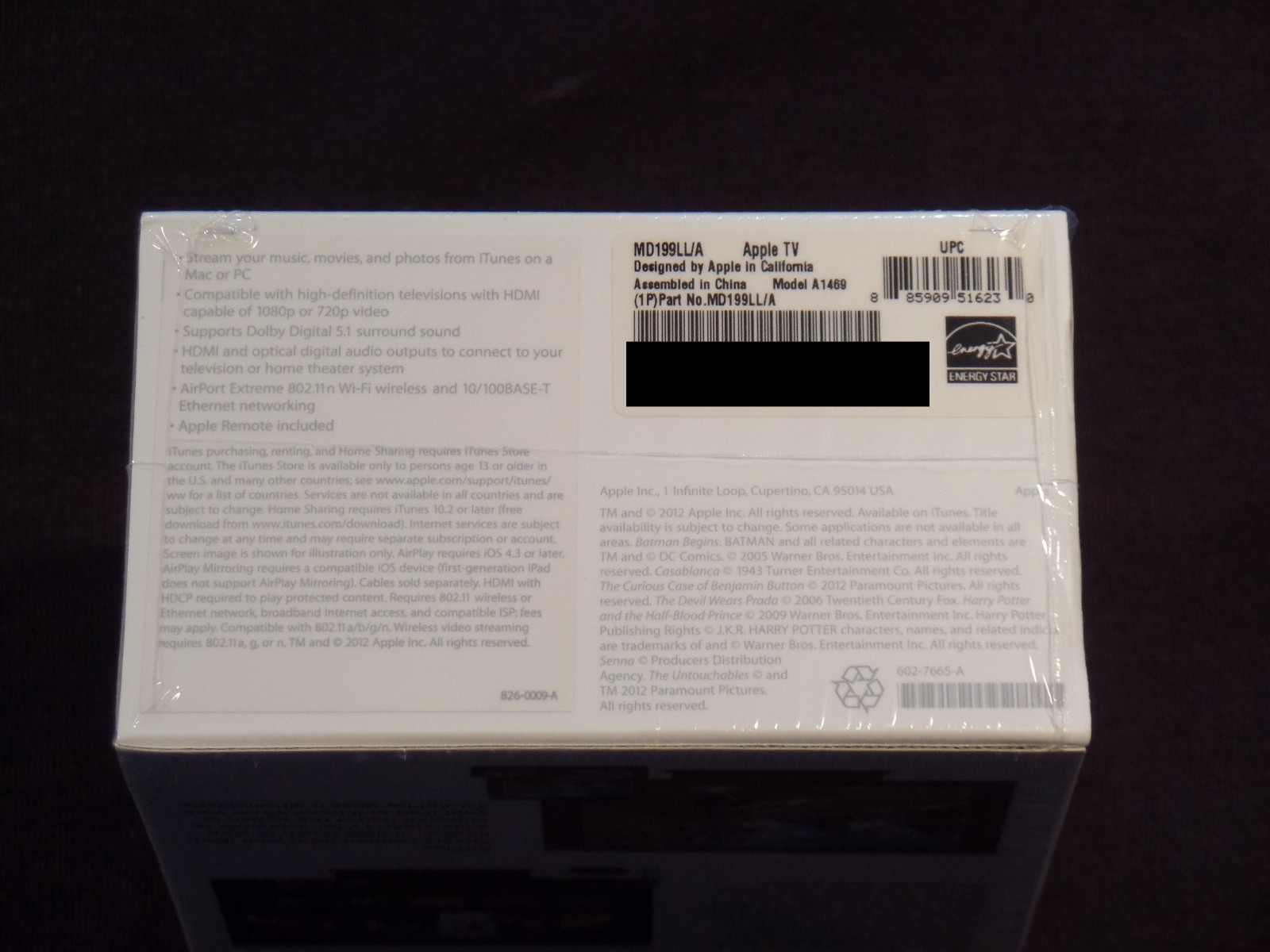 Apple TV 3rd Generation Digital HD 8 GB Streaming Device A1469 w/ BOX + Remote!