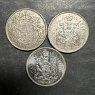 Canada Silver Half Dollar 50 Cents Lot Of 3 1946 1965 World Foreign .800