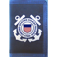 U.S. Coast Guard New Trifold Heavy Duty Nylon Wallet 3.5" x 5"Embroidered Logo