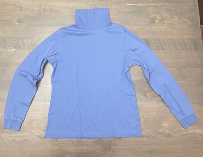 LL Bean Mock Turtleneck Size Extra Small Blue Long Sleeve Women s Cotton Soft