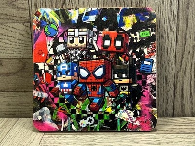 Sasha Ray Art - Marvel Comics Coaster Set of 4 - Minecraft Superhero Characters