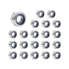 Quacc 20pcs M6 Nyloc Steel Nuts, Nylon Locknuts for Fastener, Nylon Inserted ...