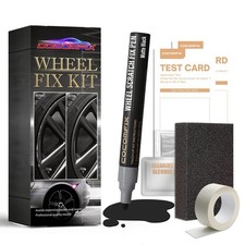 Curb Rim Repair Kit Matte Black Wheel Touch Up Paint for Scratches Rashes