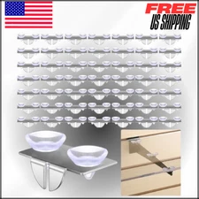 Center Shelf Rest Clip W Rubber Cushion, Galvanized Metal Glass Brackets 20Pc