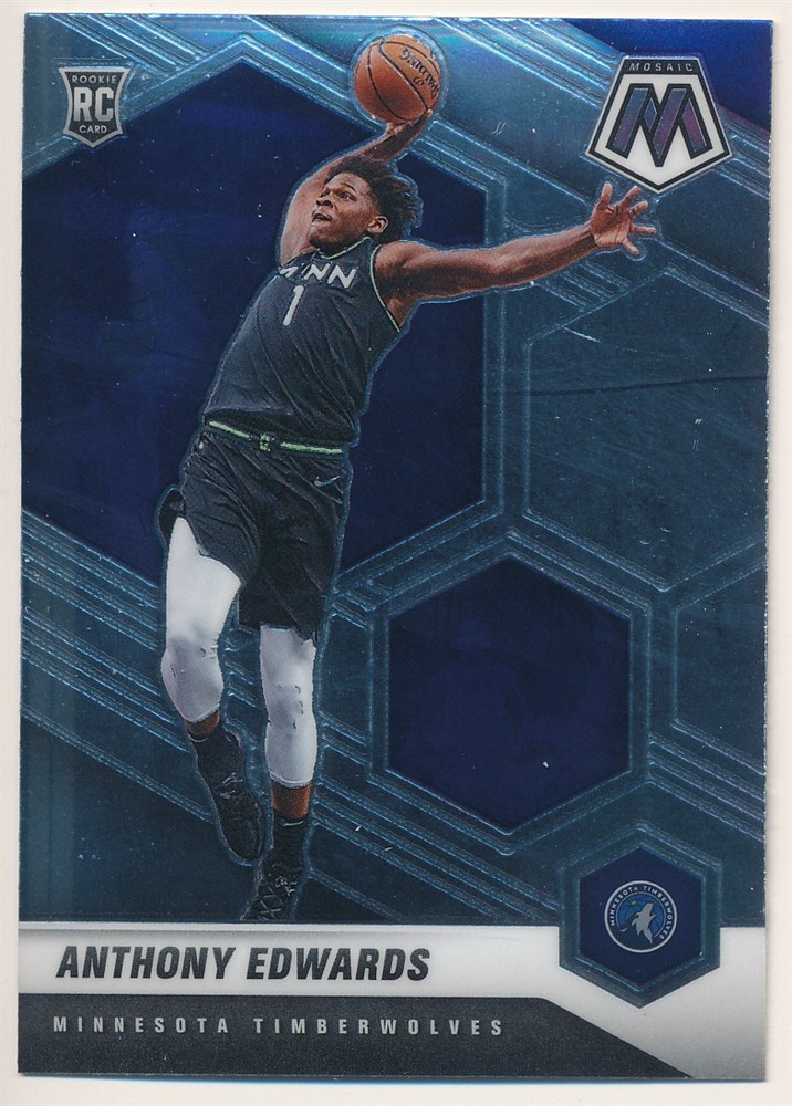 ANTHONY EDWARDS 2020/21 PANINI MOSAIC #201 RC ROOKIE MINNESOTA TIMBERWOLVES MINT