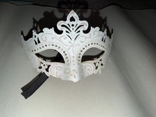 White Princess Crystal Mardi Gras Masquerade Mask