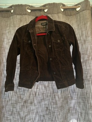 Eddie Bauer Women's Brown Button-Front Collared Lined Short Jacket Size S