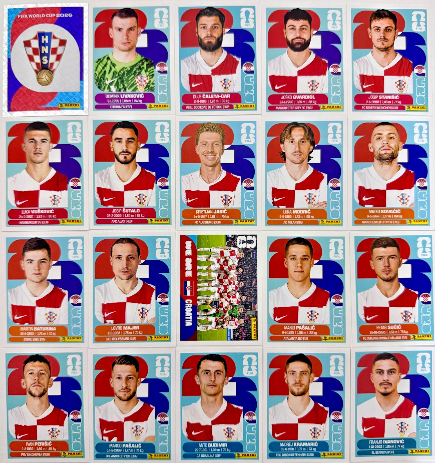 2026 Panini FIFA World Cup Croatia Stickers Pick Your Number CRO2-CRO20