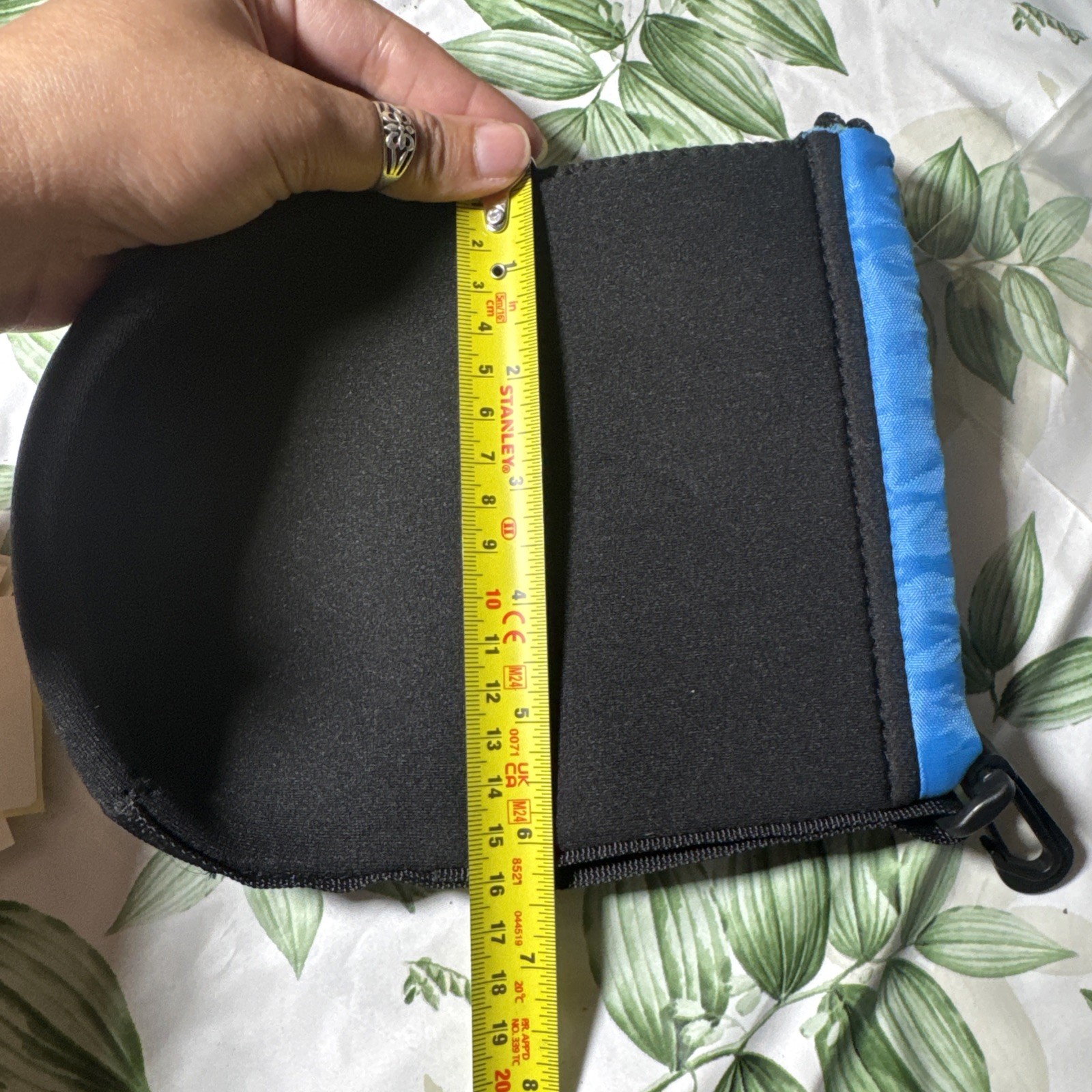 Beautiful Black and Sky blue Colour combination Padded Pouch image 2