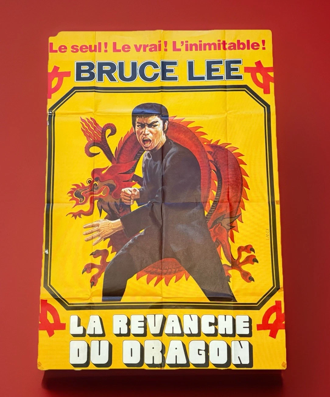 Grande Affiche Bruce Lee Le Revanche Du Dragon 145,5 x 100 cm