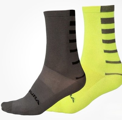 2 Paar Endura Fahrradsocken S/M Streifen Cool Max Gehen Radfahren Alltag 5-8,5