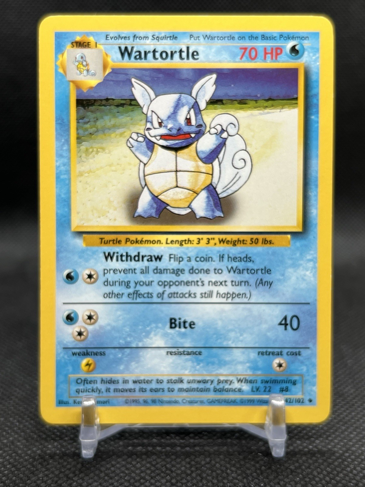 Wartortle - 42/102 - Uncommon WOTC TCG—Base Set Pokemon Card