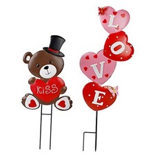 Valentines Day Decorations, 2 Pcs Valentines Yard Signs, Metal Stakes