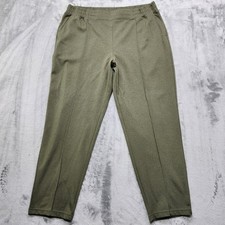 Mondetta Pants Womens XXL Green Pintuck Straight Leg Pull On Pockets Athleisure
