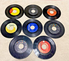 8pc Lot VINTAGE 45rpm VINYL RECORDS Various Artists/Songs Untested