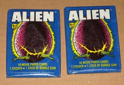 (2) 1979 UNOPENED TOPPS ALIEN WAX PACKS MOVIE PHOTO CARDS FREE S&H