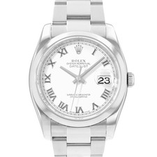 Rolex Datejust 36 116200 White Roman Dial Steel Automatic Mens Watch