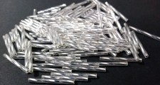Silver Lined Czech Glass Twisted Bugle Beads 22 Gram Lot Vintage 25mm BB105-6