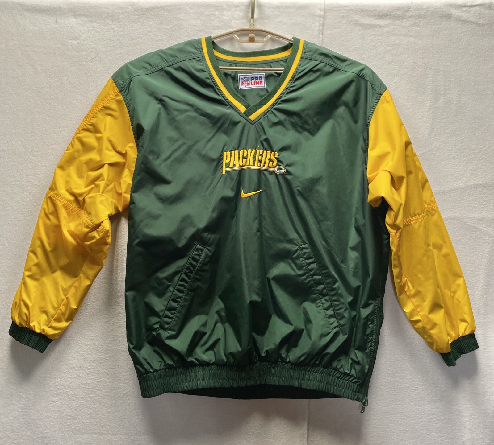 SACAI X NIKE Pullover vintage NFL Nike Pro Line Green Bay Packer XL verde giacca a vento