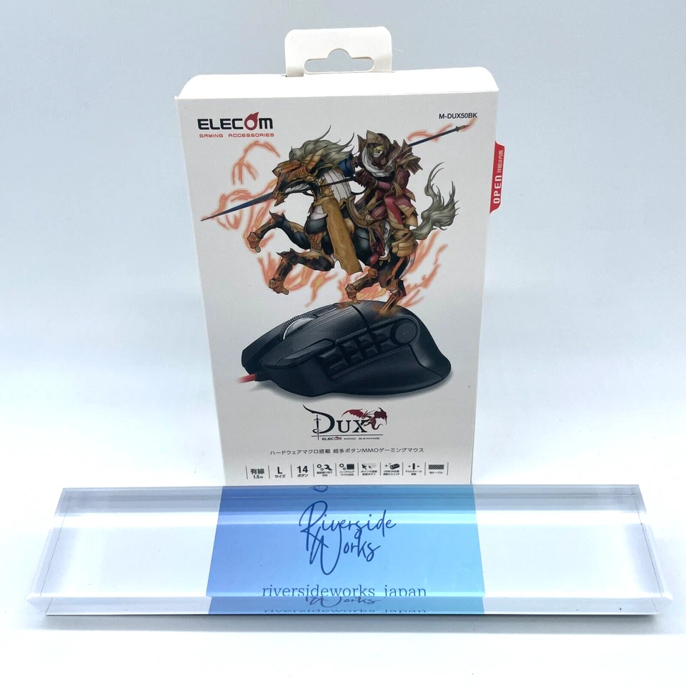 ELECOM gaming mouse DUX wired 14 button 3500dpi hardware macro M-DUX50BK JP - Image 2 of 4