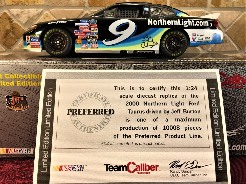 JEFF BURTON 2000 Northern Light #9 Team Caliber 1/24 CW Bank & 1/64 HO Car SET  - Image 4 of 4