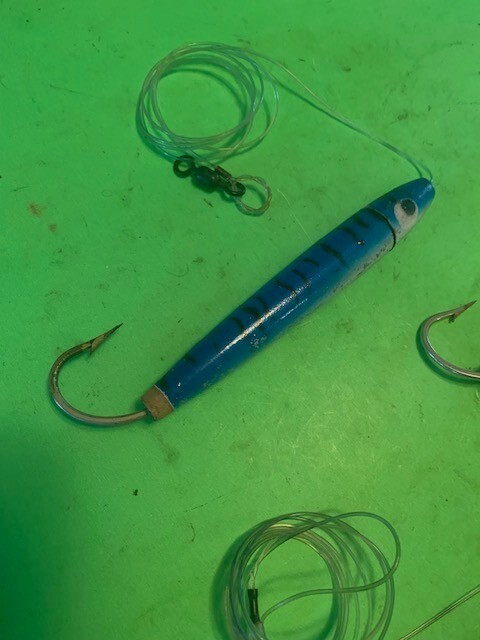 SET OF 3 CEDAR PLUGS 6 INCH TROLLING LURES FULLY RIGGED IN 3 DIFFERENT COLORS - Image 9