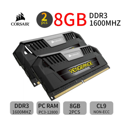 Corsair CMY16GX3M2A1600C9R Vengeance Pro Series 16GB (2x8GB) DDR3 1600Mhz CL9 Mémoire pour ordinateur de bureau performante avec profil XMP. Rouge