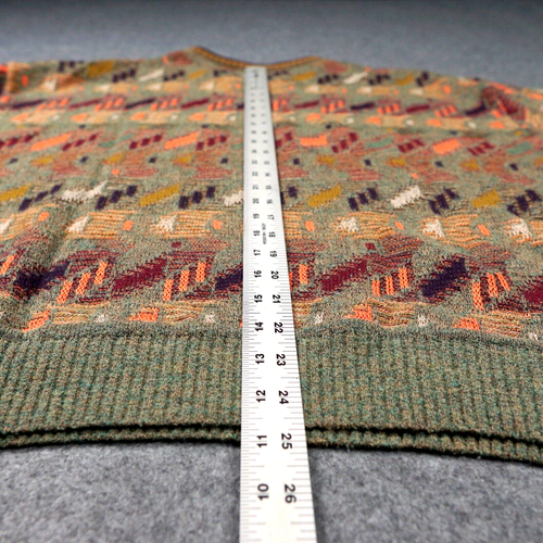 Vintage St Croix Sweater 90s Medium Colorful Geometric Knit Biggie Cosby Coogi - Picture 8 of 11