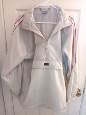 Nike Anorak ACG Windbreaker Swoosh Gray Red Accent Jacket 90s Vtg Hoodie