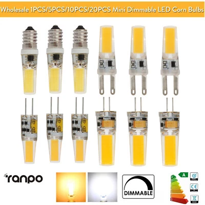 Dimmbare 9W 6W G4 G9 Leuchtmittel Cob LED 6500K Kaltweiß Lampe 220V 12V Zuhause - Bild 1 von 4