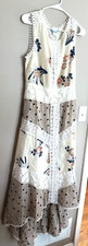 NWT Anthropologie LIEFNOTES Floral Sleeveless Handkerchief Hem Dress  Size 10