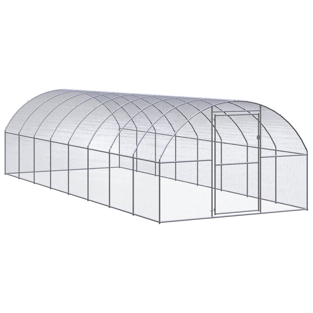 BD - BD Gallinero de exterior de acero galvanizado 3x8x2 m