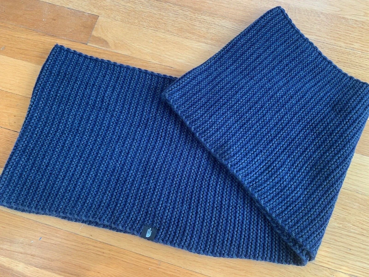 The North Face PURRL STITCH SCARF navy blue gray womens striped