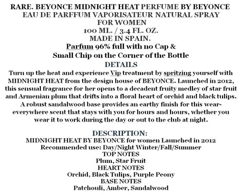 Rare. BEYONCE HEAT by Beyonce EDP Spray for Women 3.4 oz / 100ml . Variations - Picture 25 of 61