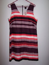 NWT - Ann Taylor V-Neck Knee Length Dress, Fully Lined, Back Zipper Size 12