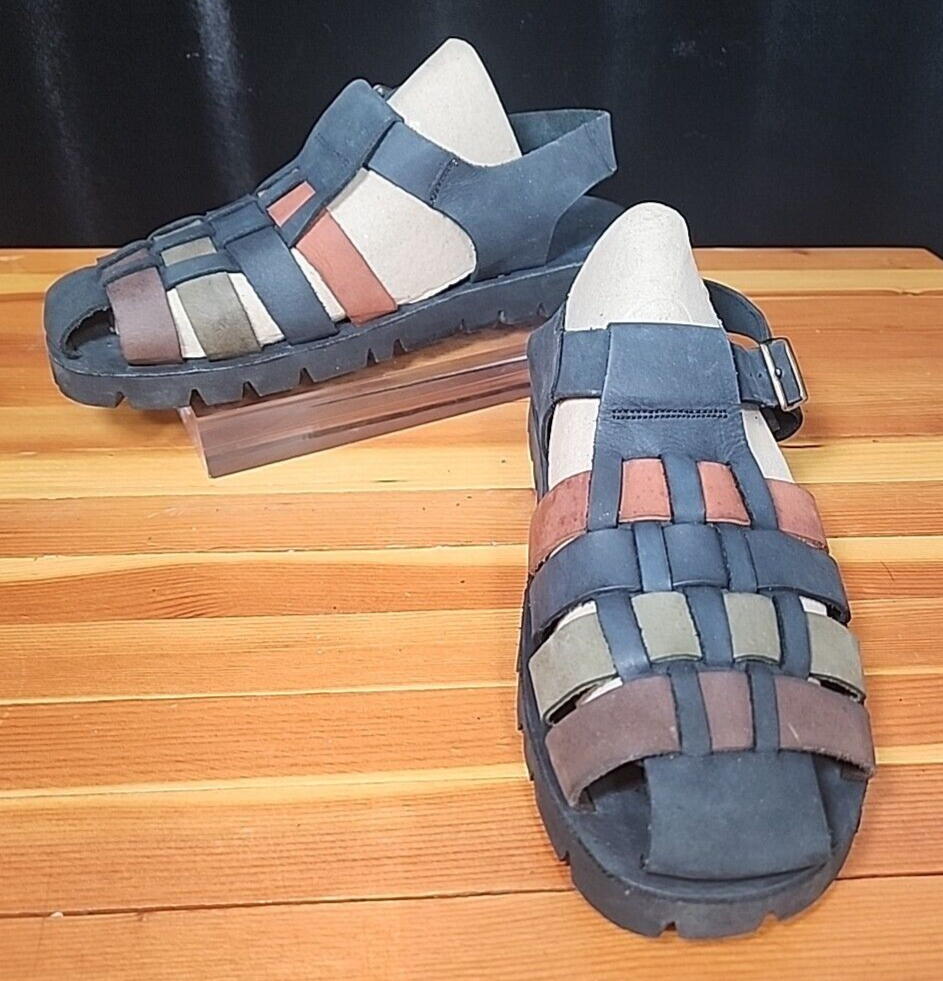 Giorgio Brutini Fisherman Sandals 4 tone Color Leather (Men's 9.5 READ) Vintage