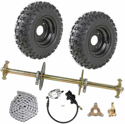 32'' Rear Axle Kit ,Wheels ,Sprocket,Brake, Wheel Hubs for Drift Trike Golf Cart