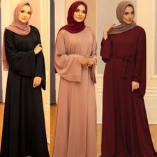 Ramadan Muslim Women Long Maxi Dress Abaya Party Kaftan Dress Islamic Arab Gown