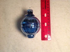 Rare Vintage Shiny Brite Glass Chinese  Barrel Lantern  Christmas Ornament exc.